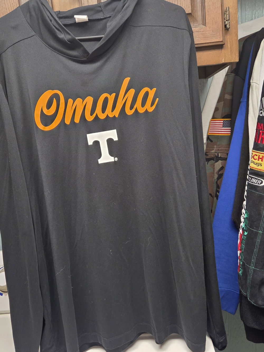 Sport-Tek Black Pullover with Orange Script